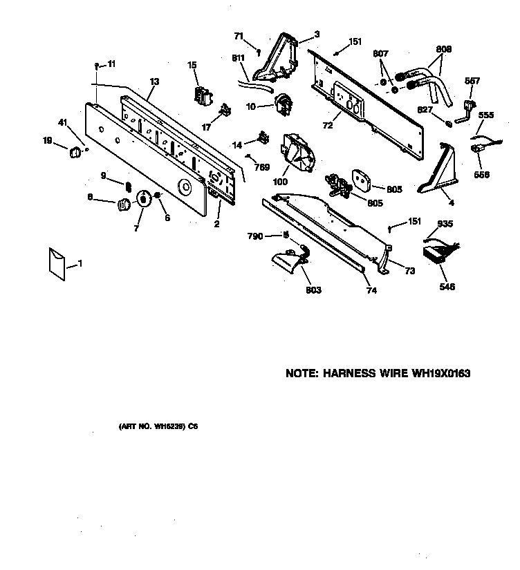 Hotpoint VISR309JT8AA controls & backsplash diagram