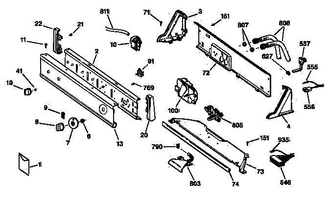 Hotpoint VBXR2070V0AA controls & backsplash diagram