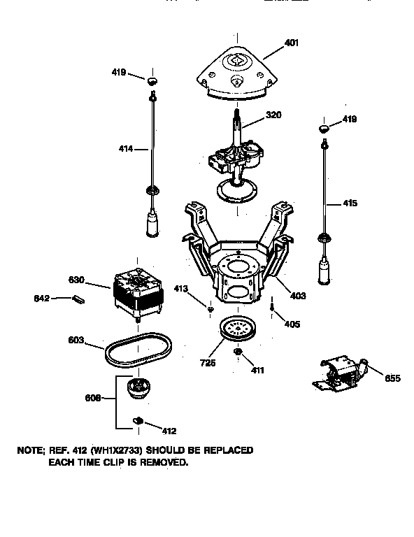 Hotpoint VBXR2070V0AA suspension, pump & drive components diagram