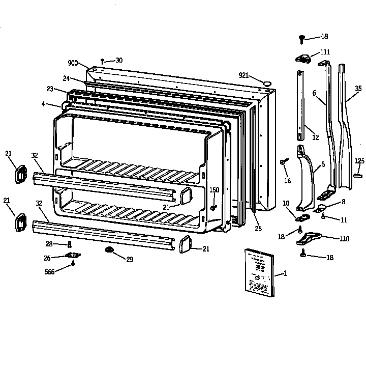 Hotpoint CTX18BAXXRAD freezer door diagram