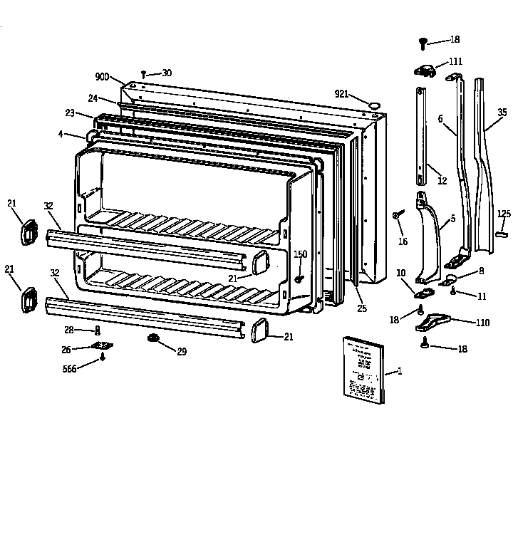 Hotpoint CTX18CAZKRWW freezer door diagram