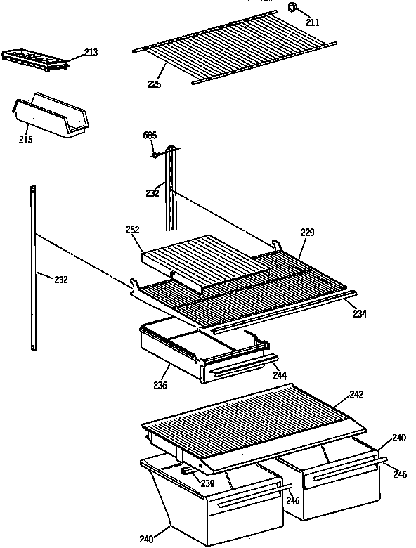 Hotpoint CTX18EAZLRWW shelf parts diagram