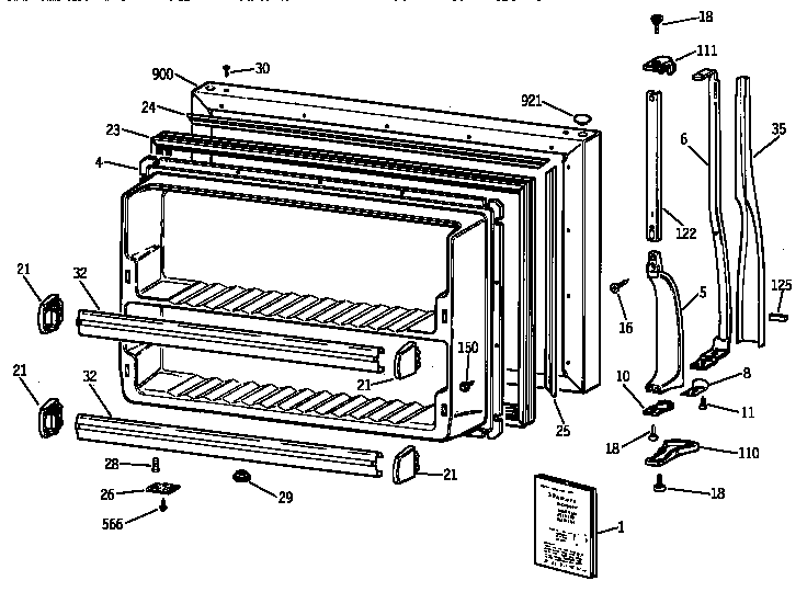 Hotpoint CTX21DIZKRWW freezer door diagram