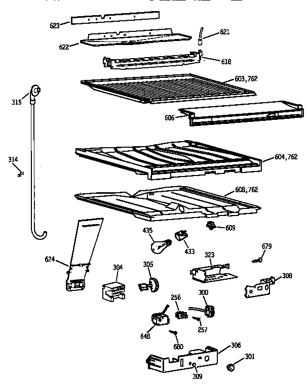 Hotpoint CTX21DIZKRWW compartment separator parts diagram