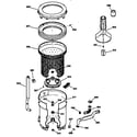 GE YJSR2070T8AA tub, basket & agitator diagram