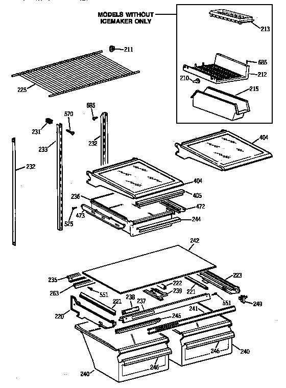 GE TBX24JAZERAA shelf parts diagram