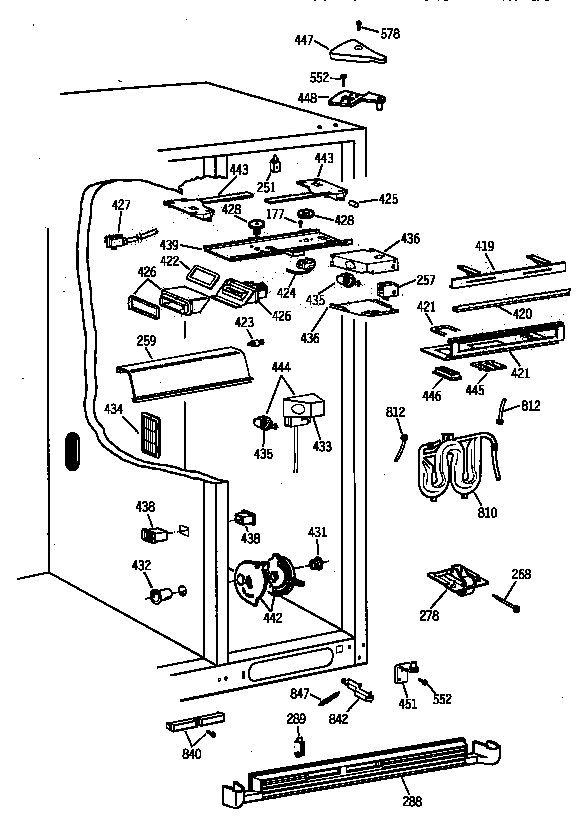 GE TPG24PRZCBB fresh food section diagram