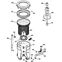 GE WWSR3090TAWW tub, basket & agitator diagram