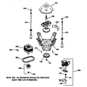 GE WISQ416FTAWW suspension, pump & drive components diagram