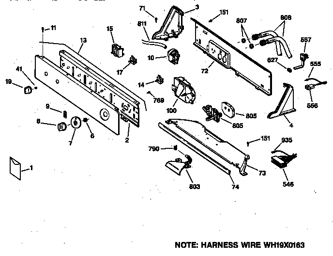 GE WISR309CTAWW controls & backsplash diagram