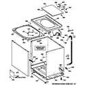 GE WLXR1020TAWB cabinet, cover & front panel diagram