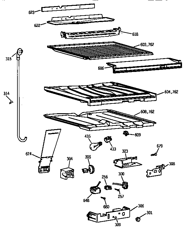 GE MTX18GIZKRWW compartment separator parts diagram
