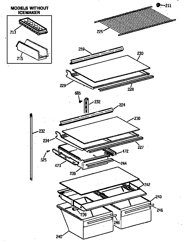 GE MTX18GAZLRAA shelf parts diagram