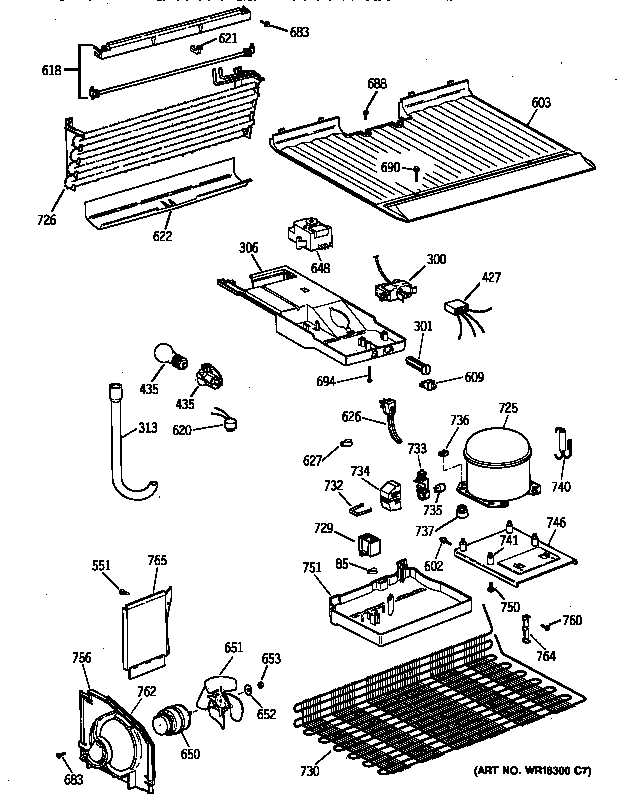 GE TBX14SYZFRAD unit parts diagram