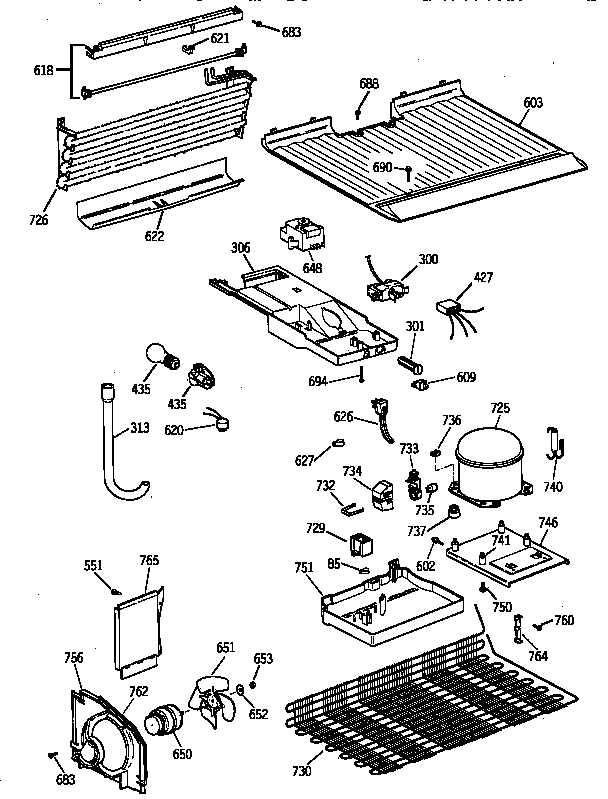 GE TBX16SSZFRAD unit parts diagram