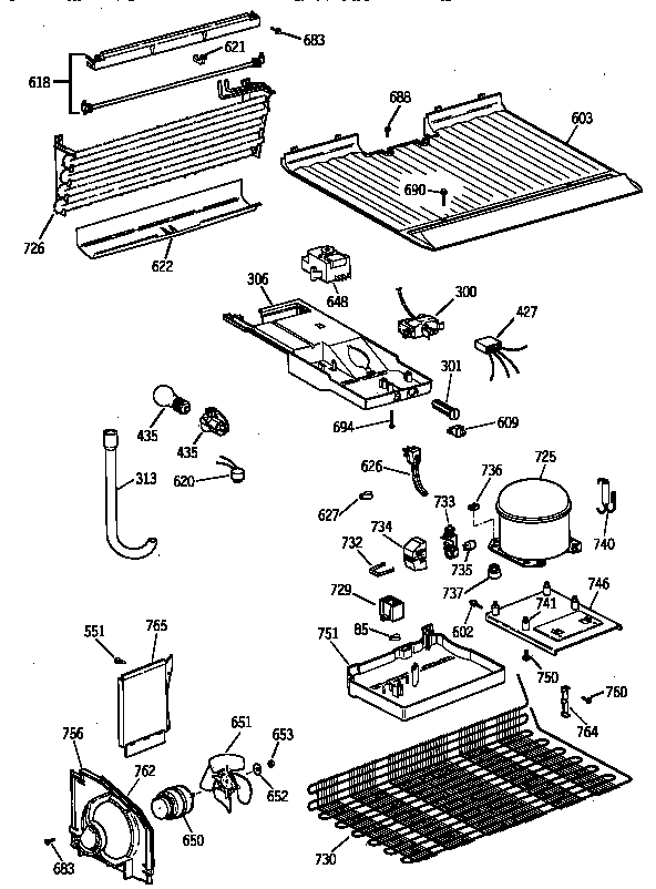 GE TBX16DAZFRAD unit parts diagram