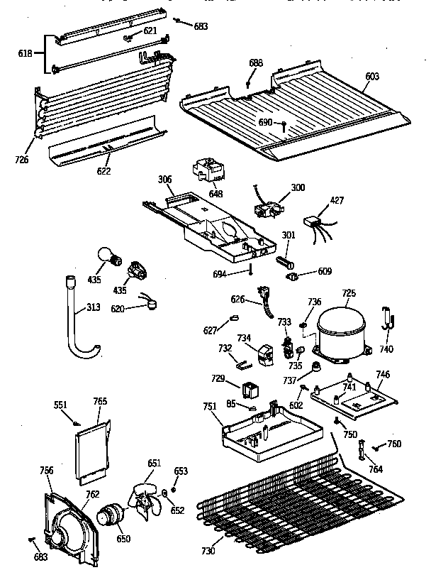 GE TBX14DAZFRAD unit parts diagram