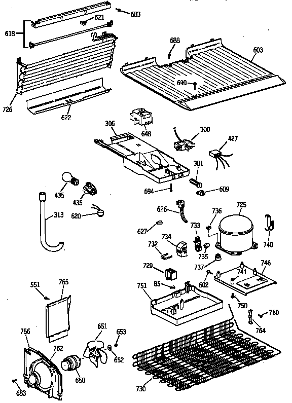 GE TBX16JAZFRAD unit parts diagram