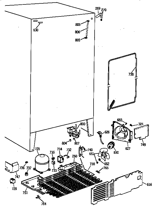 GE TFX25VRAAAA unit parts diagram