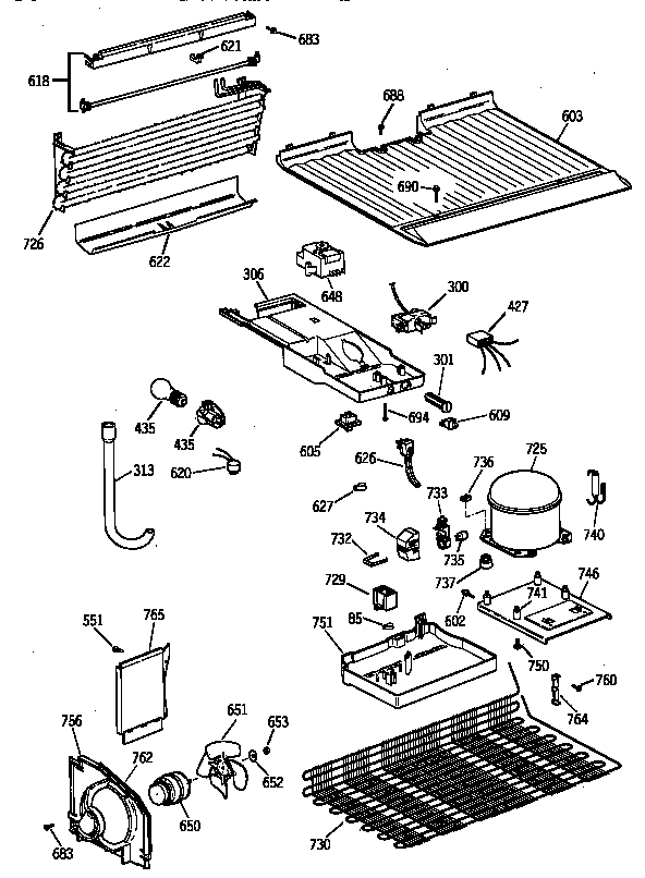 GE TBT16SAZGRAD unit parts diagram