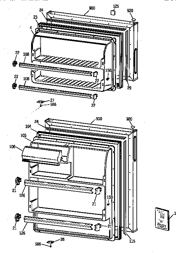 Hotpoint CTX14CYZFLWH doors diagram