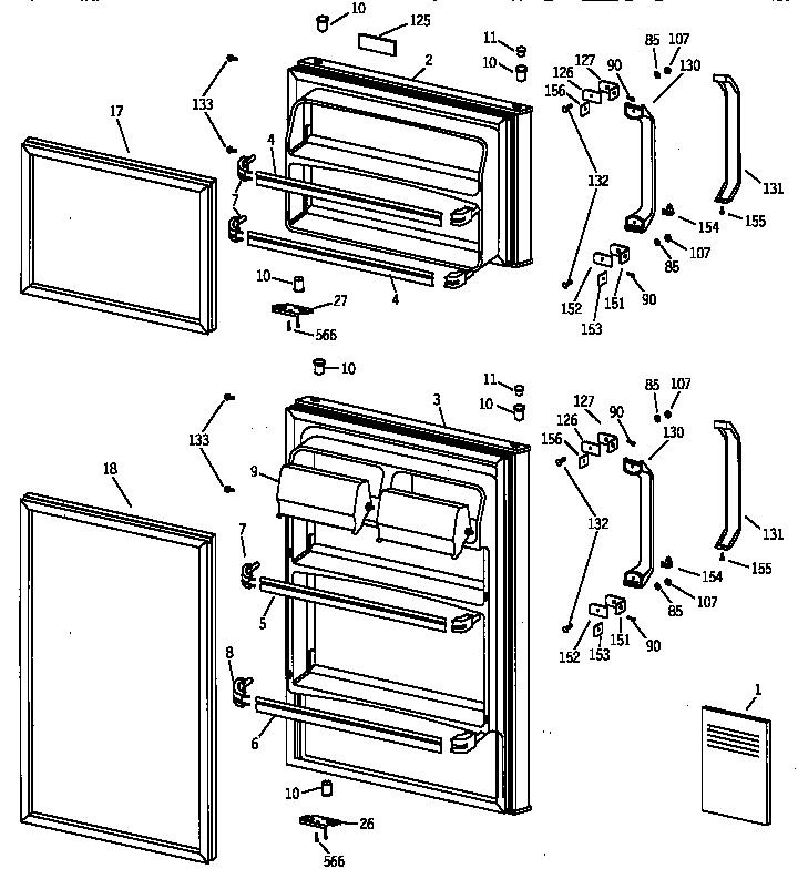 Hotpoint CTX16FAZBAD doors diagram