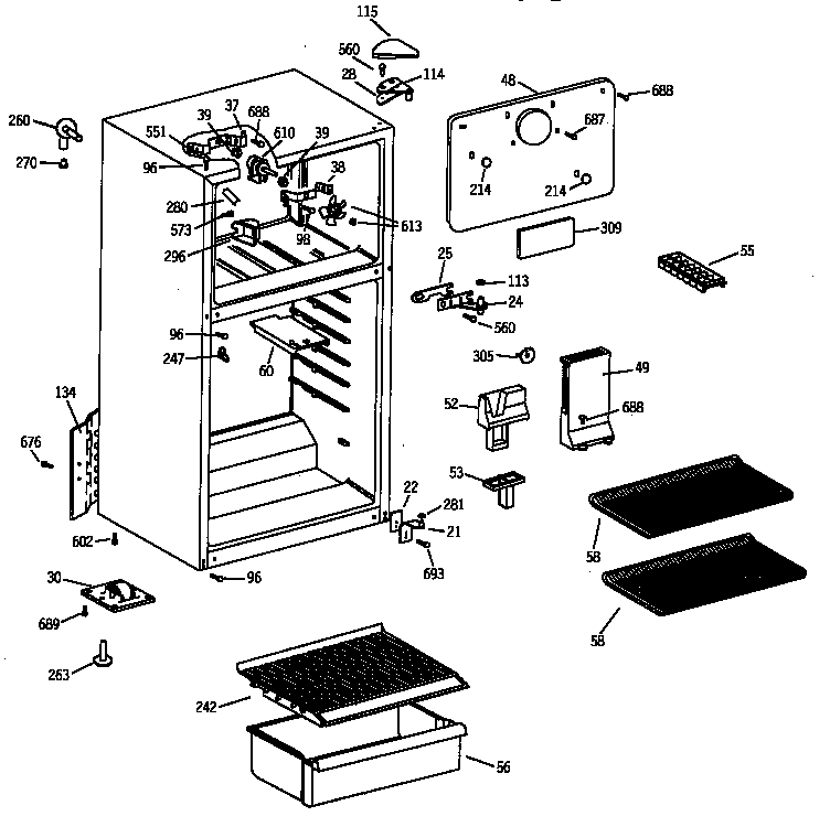 Hotpoint CTX14AYZBRAD cabinet diagram