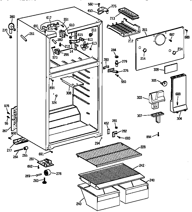 Hotpoint CTT14CYZFRWH cabinet diagram