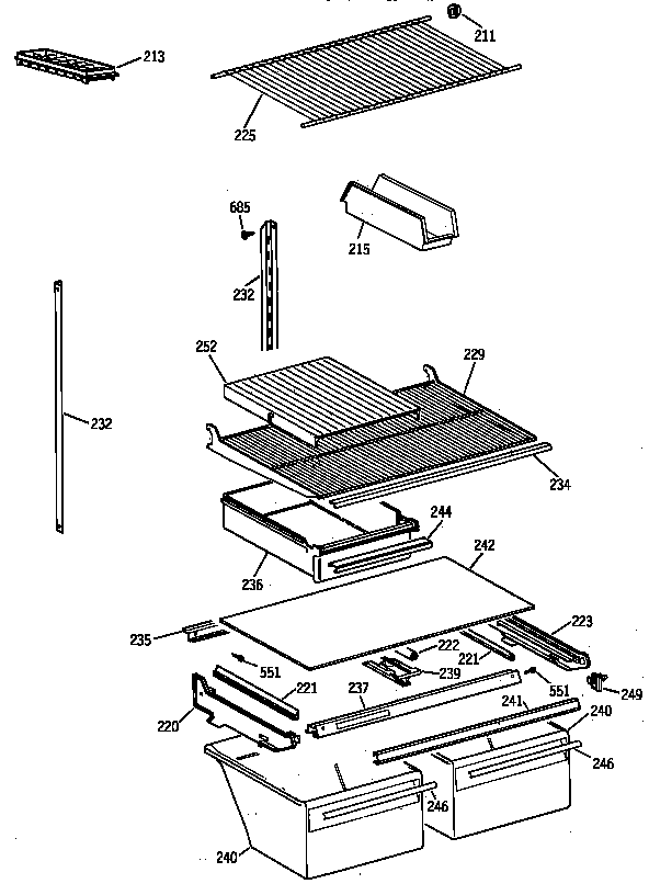 GE MTX21EABBRAA shelf parts diagram