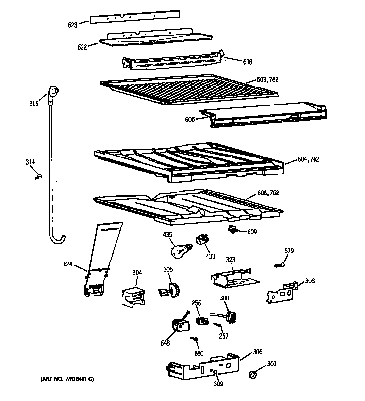 GE MTX18GABARAA compartment separator parts diagram