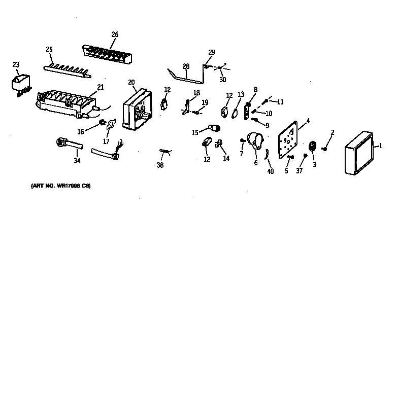 GE MTX18GABARAA icemaker wr30x0327 diagram