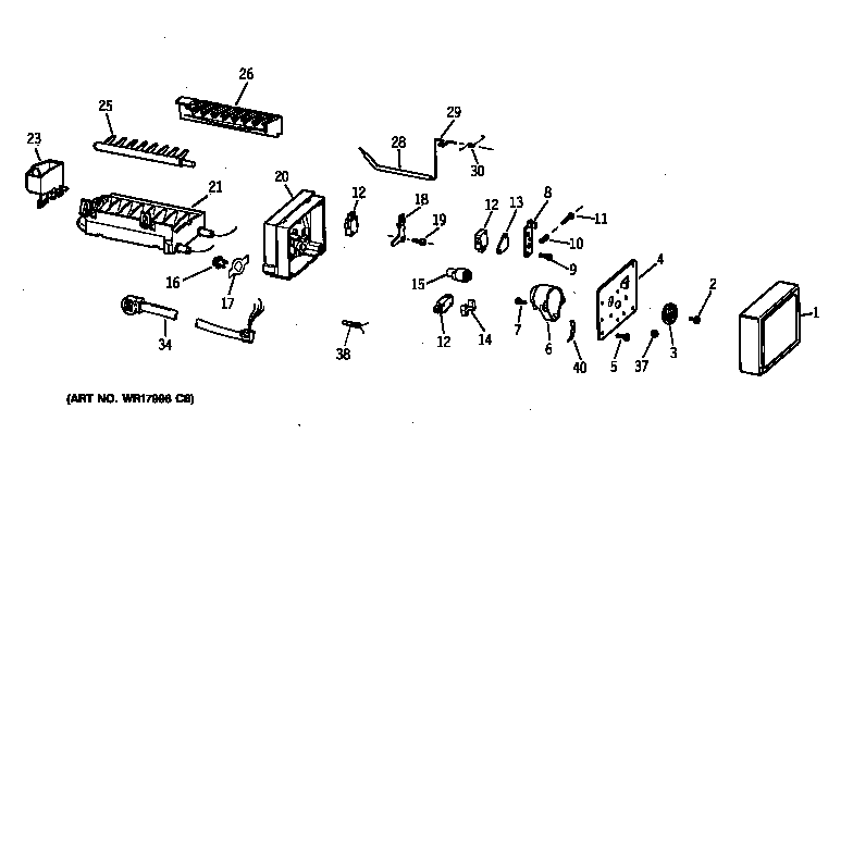 GE MTX18GIBBRWW icemaker wr30x0327 diagram