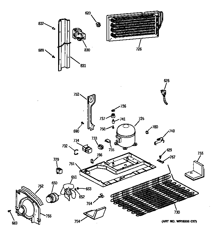 GE TBX21JAZBRWW unit parts diagram