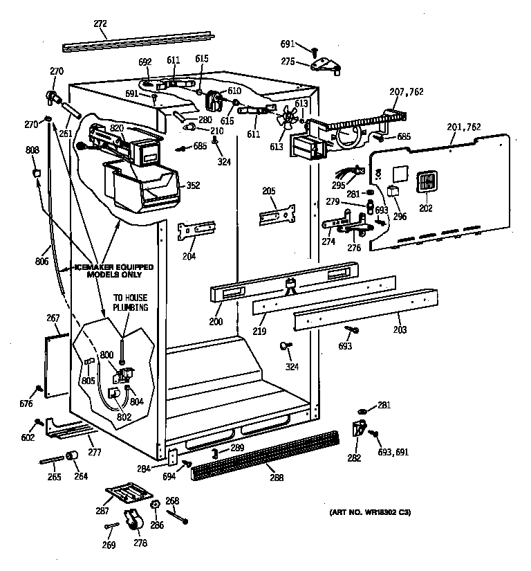 Hotpoint CTI18GIBGRWW cabinet parts diagram