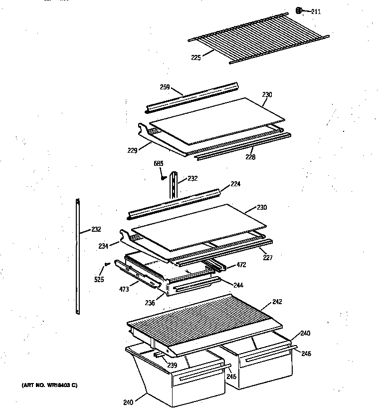 Hotpoint CTI18GIBGRWW shelf parts diagram