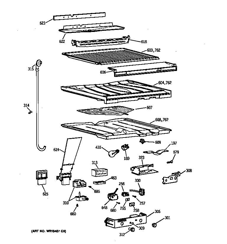 Hotpoint CTI18GIBGRWW compartment separator diagram