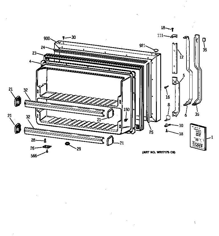 Hotpoint CTT21GABGRWW freezer door diagram