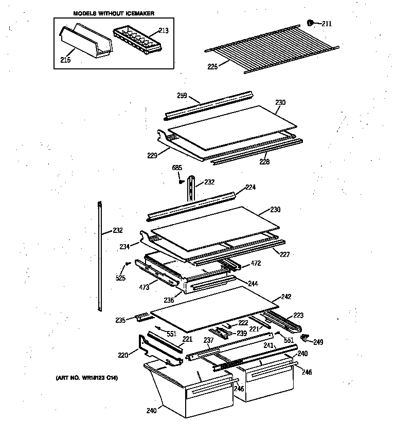 Hotpoint CTT21GABGRWW shelf parts diagram