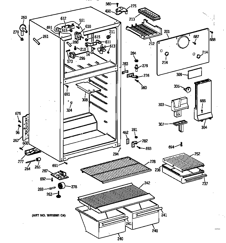 Hotpoint CTX16BYZFLAD cabinet diagram