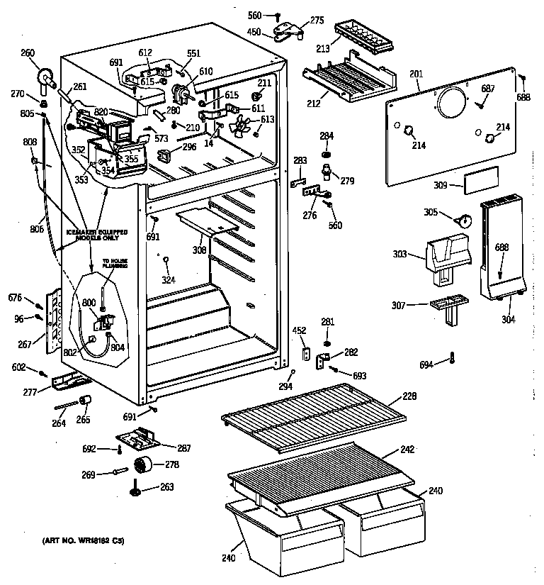 Hotpoint CTX14CIZFLWH cabinet diagram