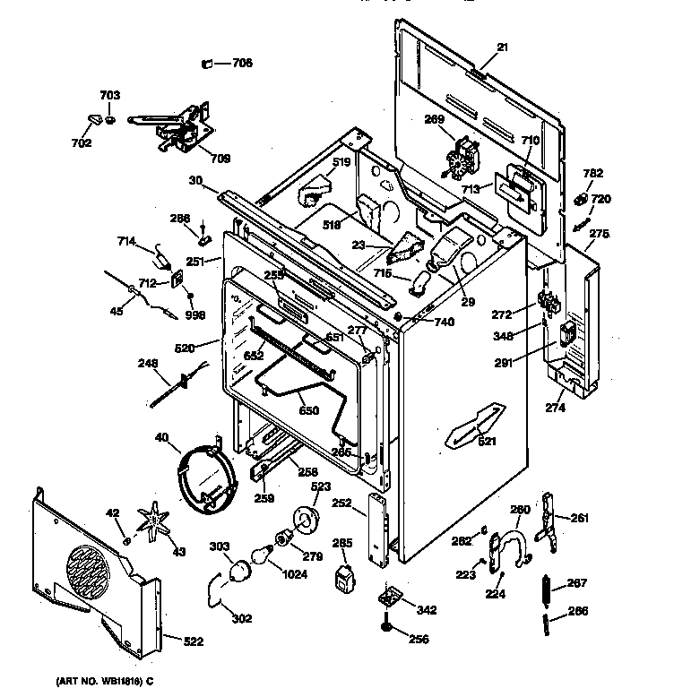 GE JB940BY3 body parts diagram