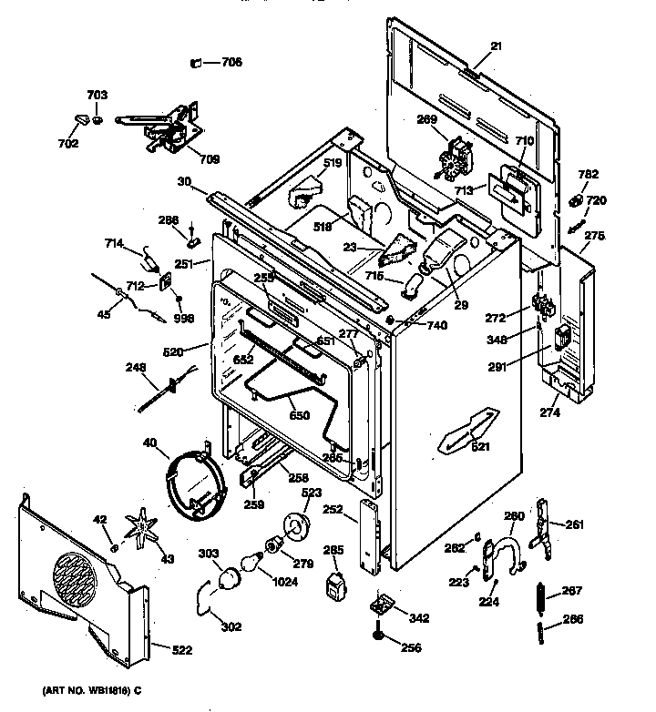 GE JB960BY3 body parts diagram