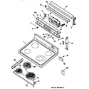 GE JBP79BY3 control panel & cooktop diagram
