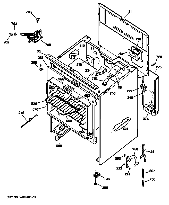 GE JBP60BY3WH body parts diagram