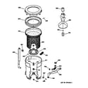 GE WPSF4170V1WW tub, basket & agitator diagram
