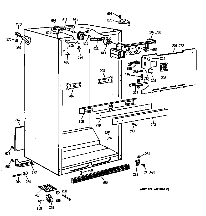 Hotpoint CTX18BABBRWW cabinet parts diagram