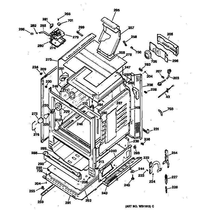 Hotpoint RGB745WEA1WW body parts diagram