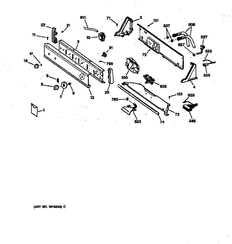 Hotpoint VBXR2070TAWB controls & backsplash diagram