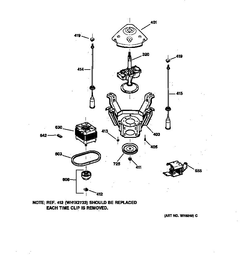 Hotpoint VJSR2070TAWB suspension, pump & drive components diagram