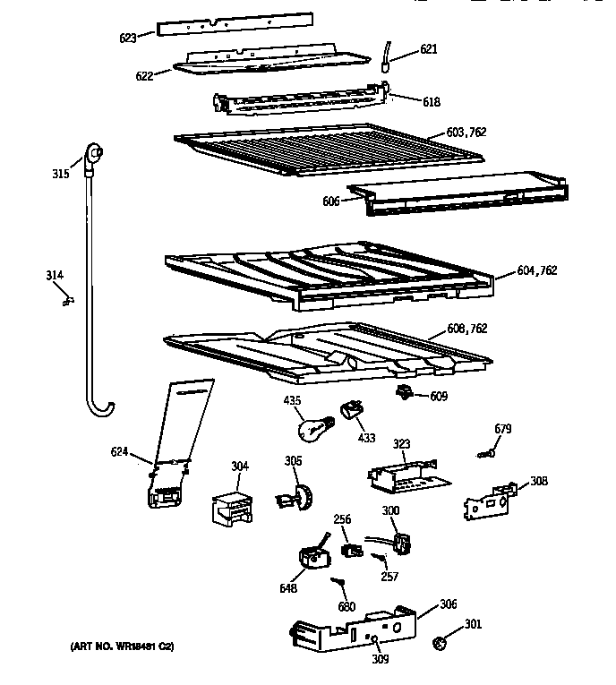 GE TBX24JIBCRWW compartment separator parts diagram